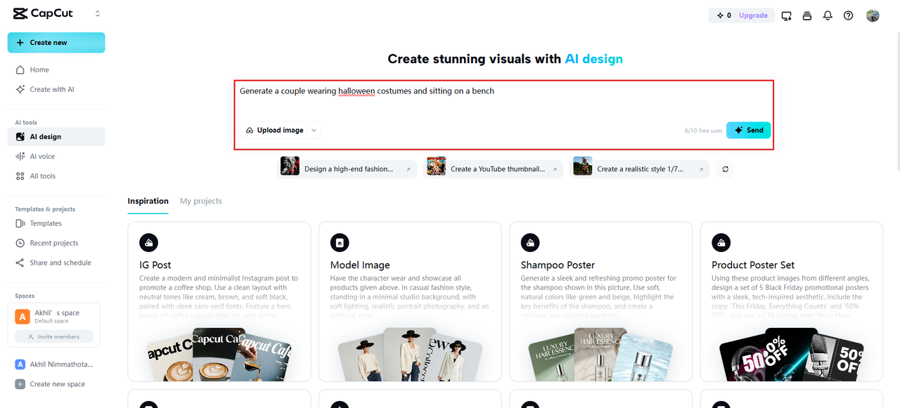 Zadejte pokyn nebo nahrajte referenční obrázek.