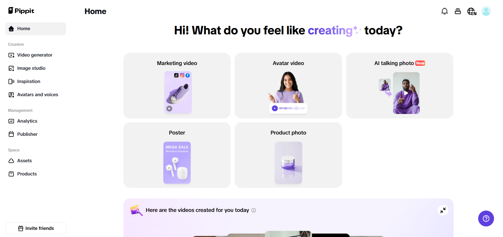 Pippit homepage