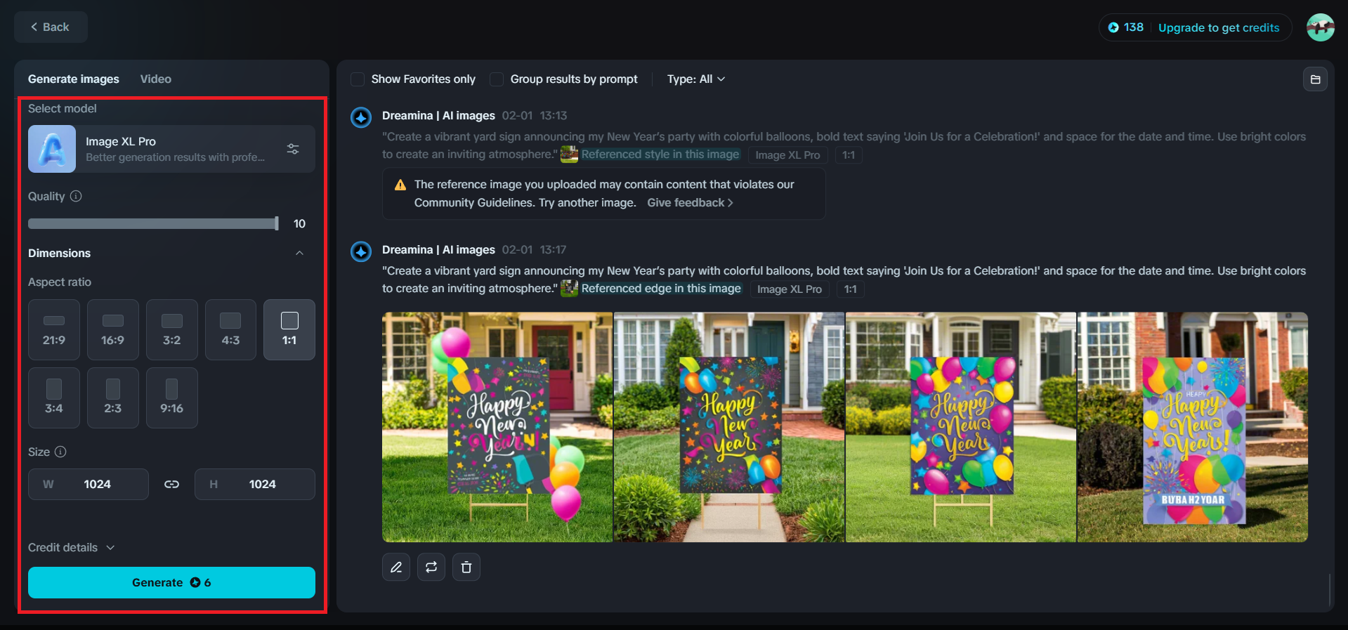 Generate AI new year invitation card