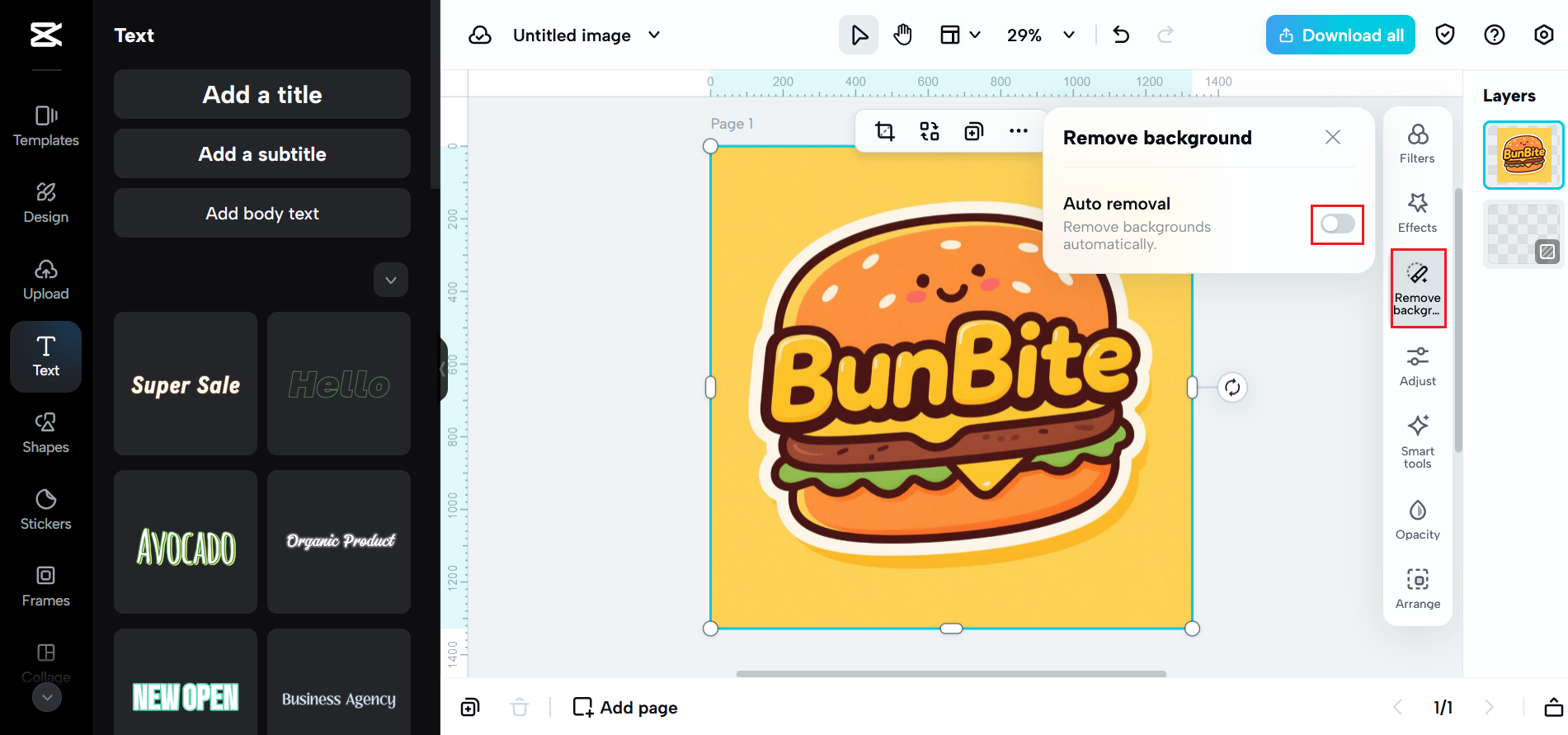 Remove the background
