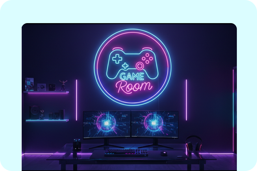 Neon letter maker for social media