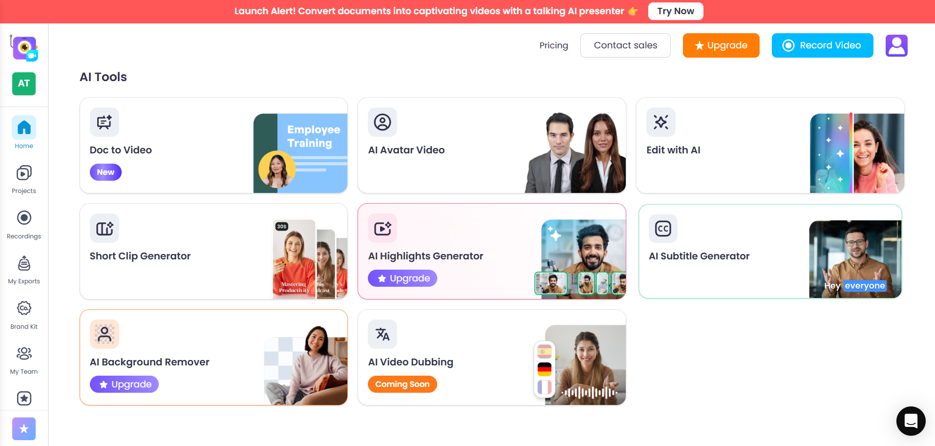 Giao diện của Steve AI