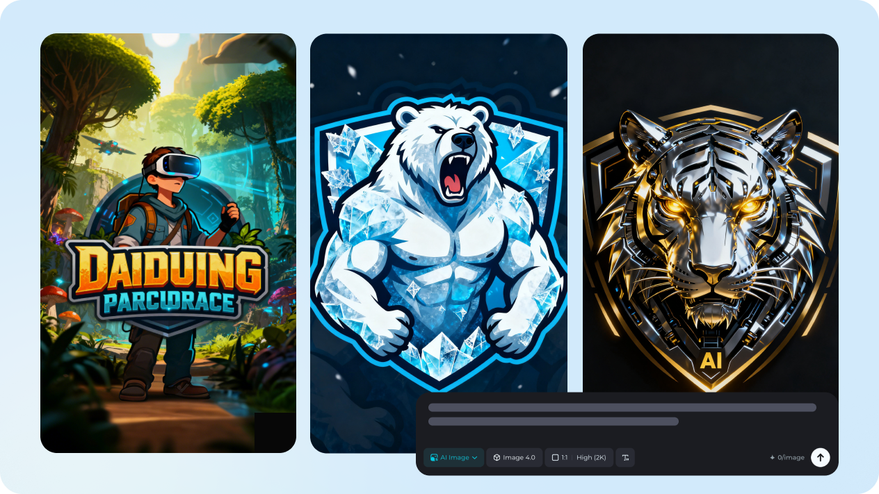โลโก้เกมพร้อมข้อความ