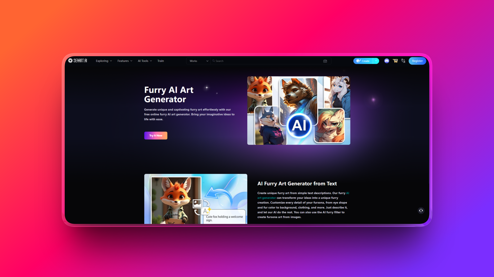 AI furry art tool by SeaArt