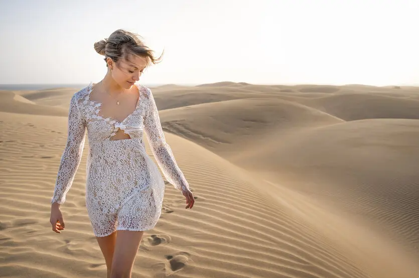 Creative wide-angle portrait with background details