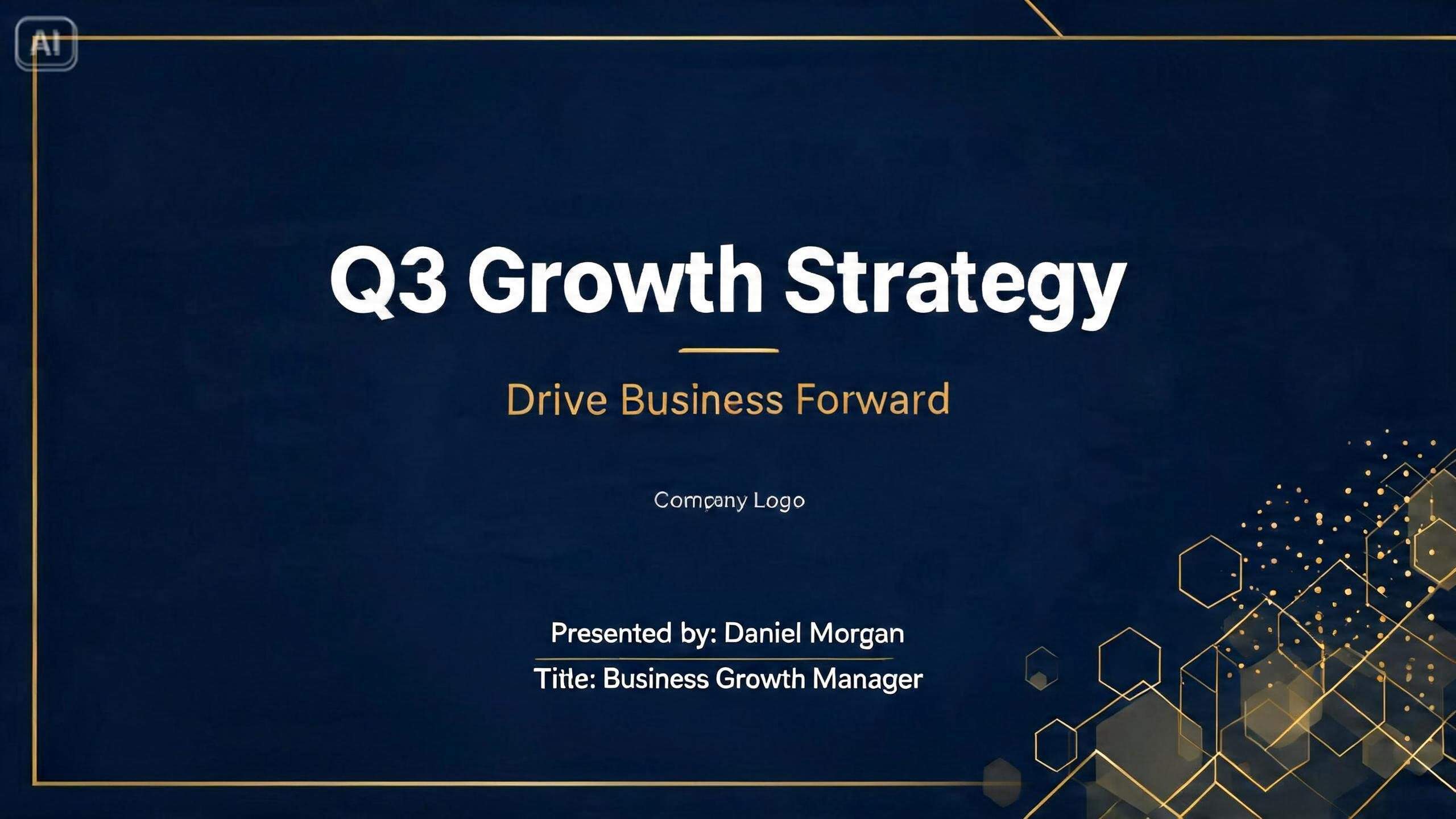 Prompt for a sales presentation cover slide