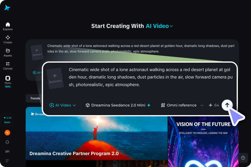 Access AI Video and enter prompt
