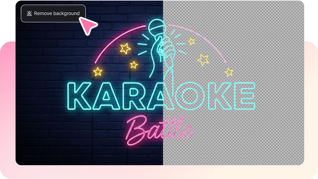 Remove background from a neon logo