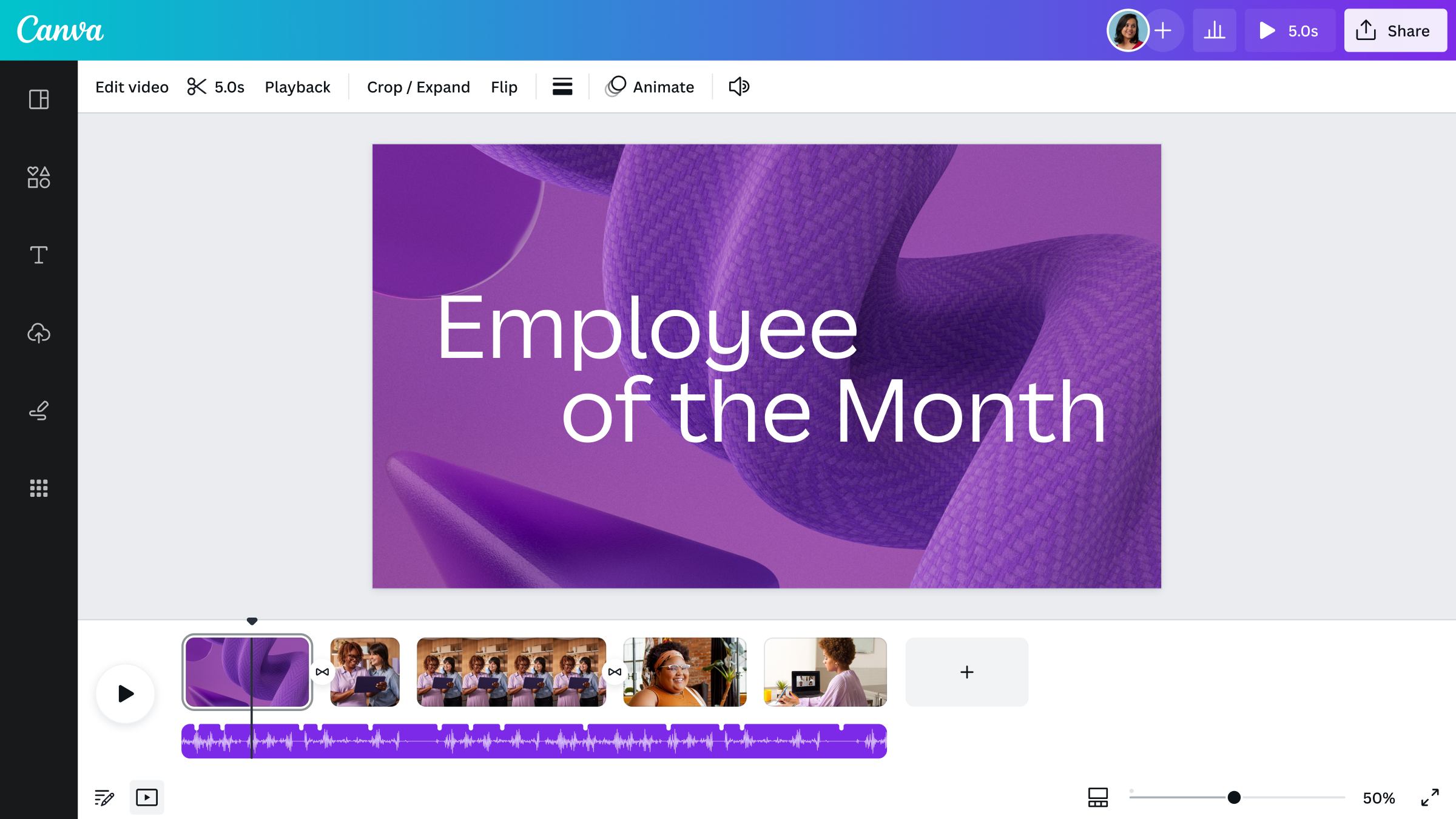 Canva interface