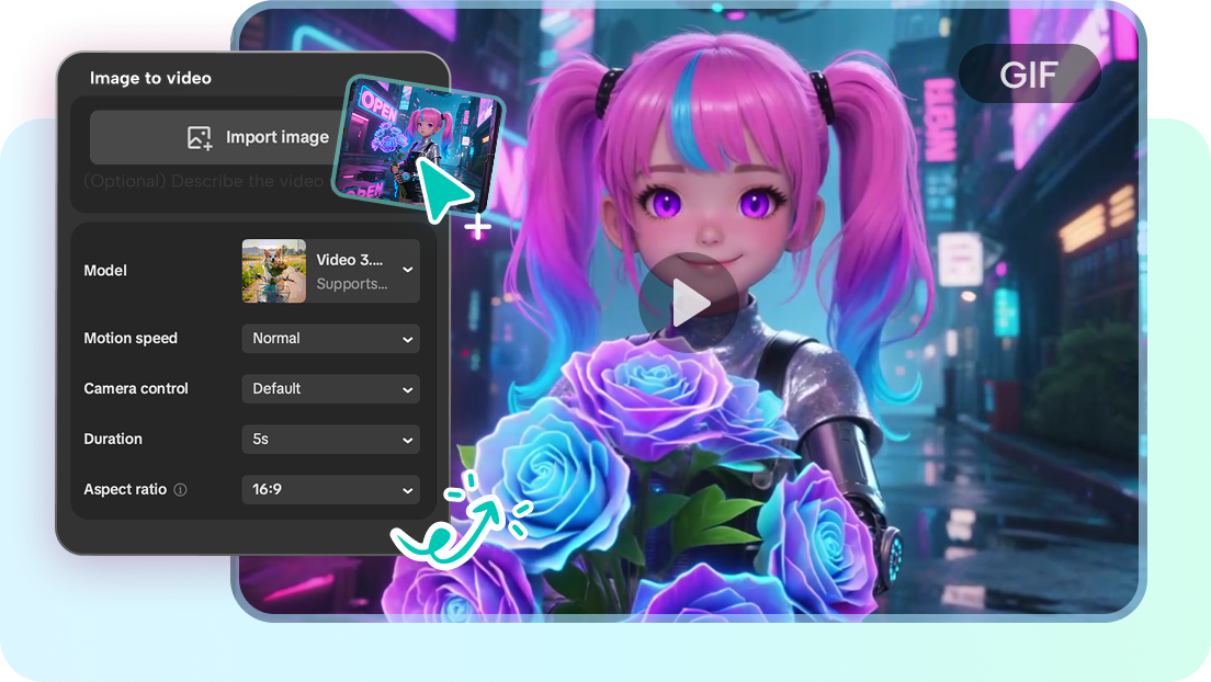 GIF creation from an image using CapCut's AI GIF generator