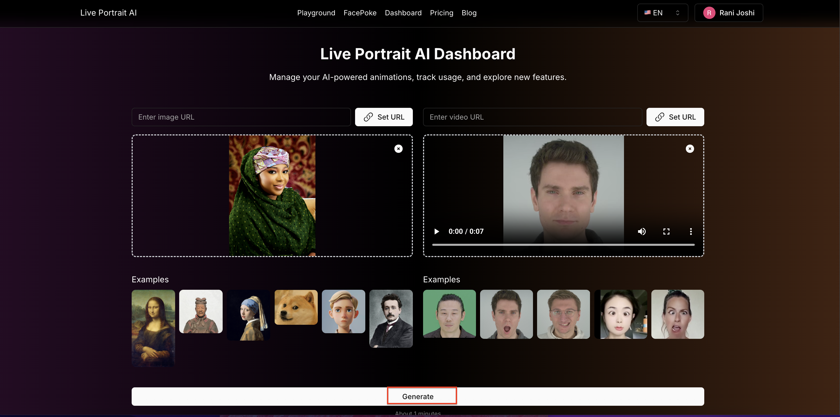 Animate the headshot