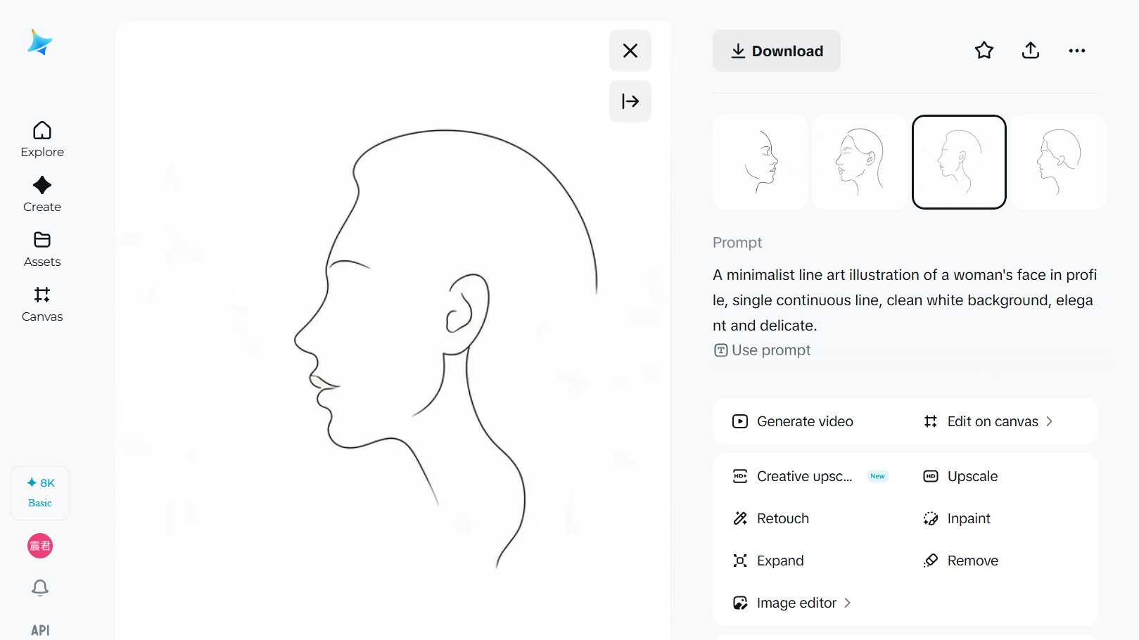 Preview and download your line art