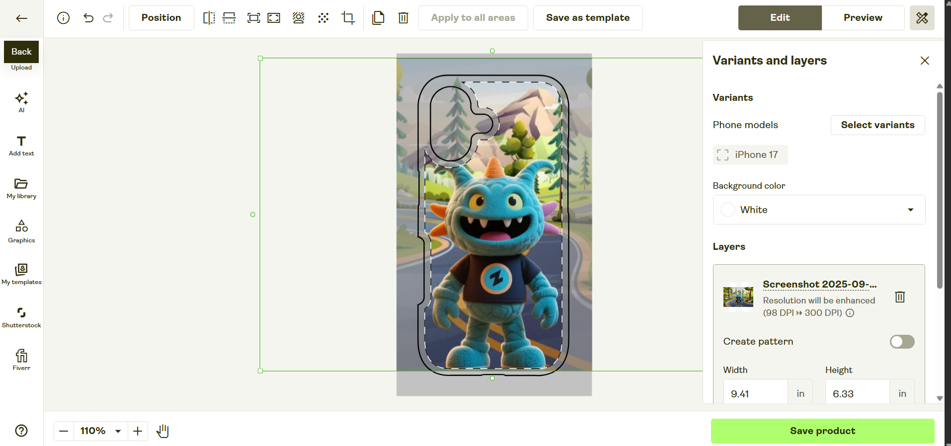 Printify interface