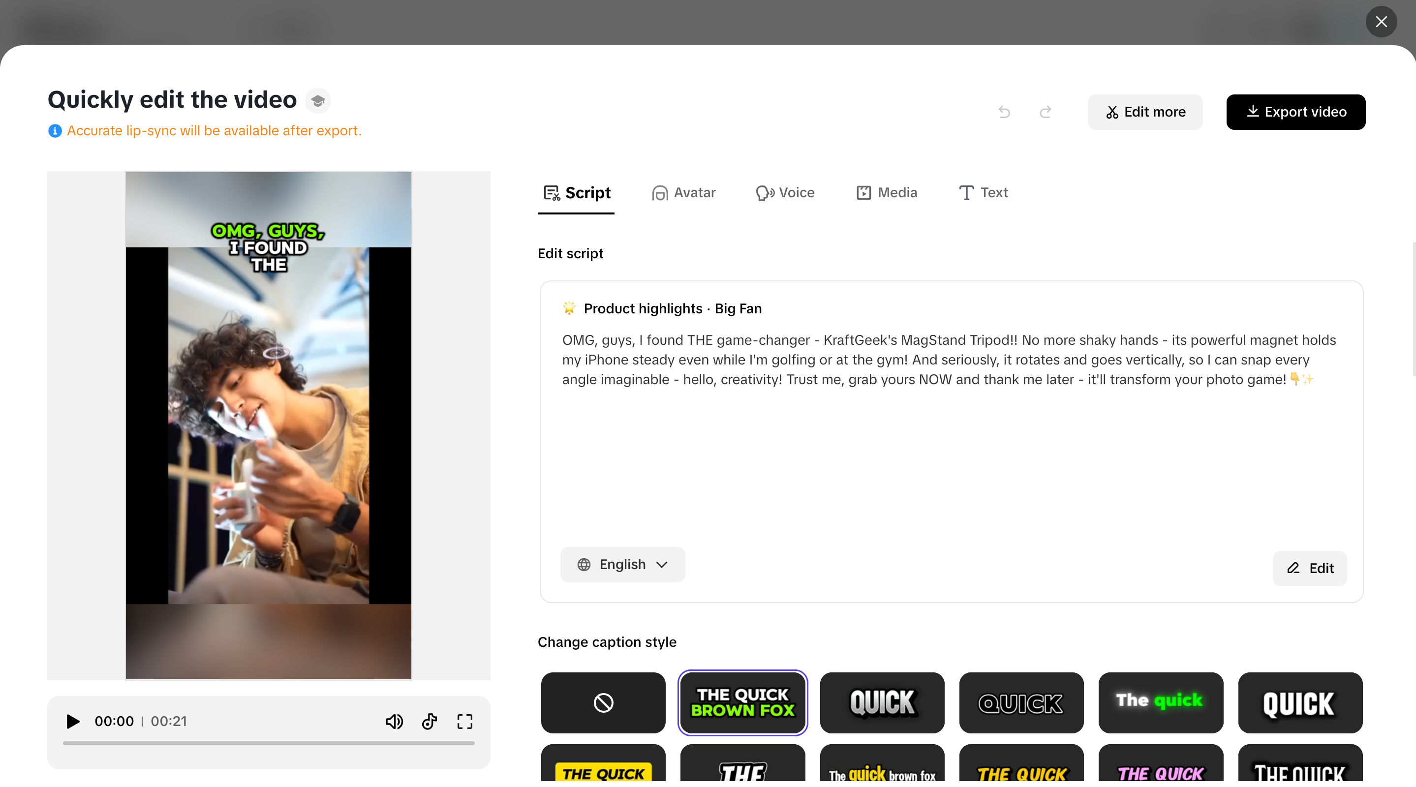 Customize your video