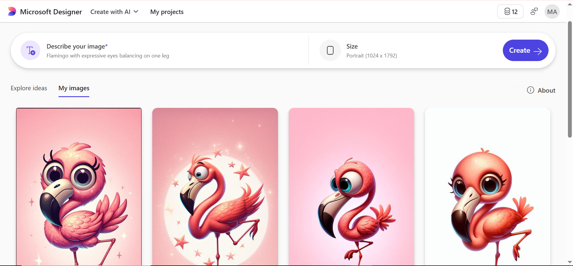 Downloading the image in the Copilot Microsoft AI image generator
