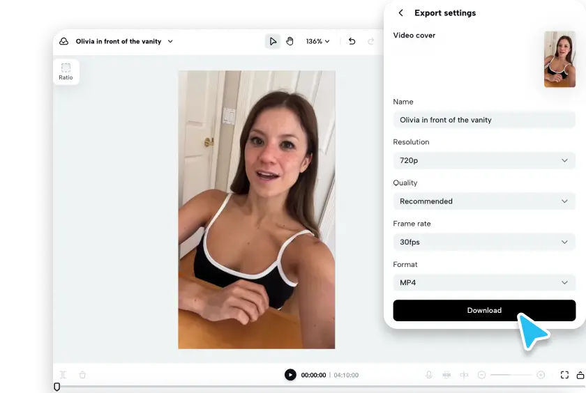 Export your final video