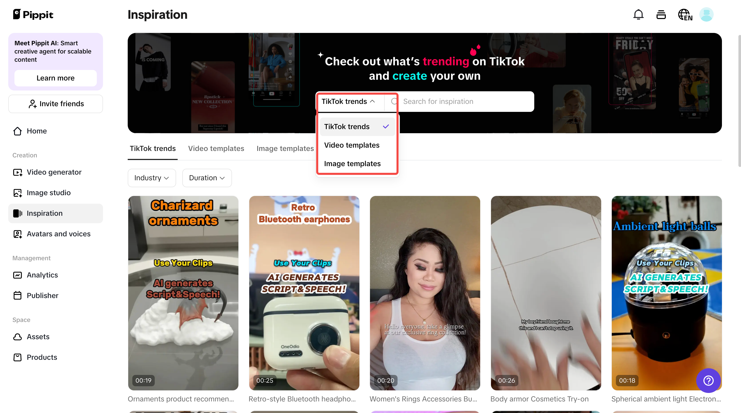 templates for Instagram in Pippit