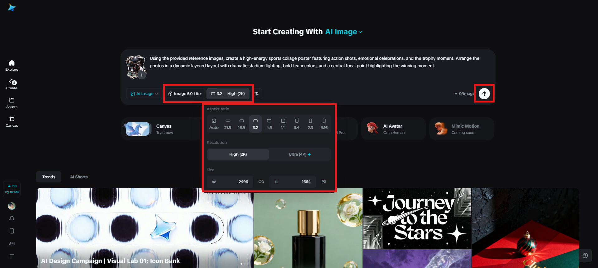Select the image model and generate a sports collage