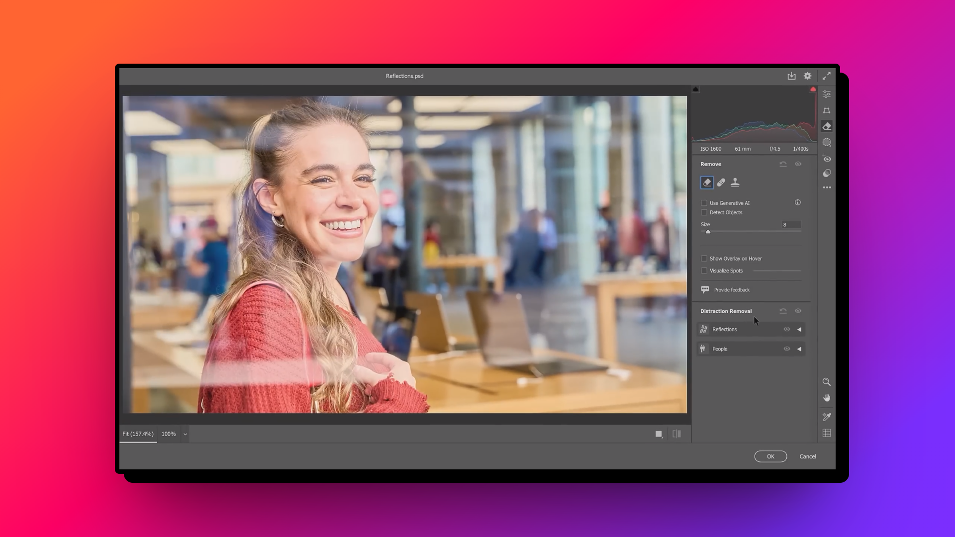 Remove the image's reflections