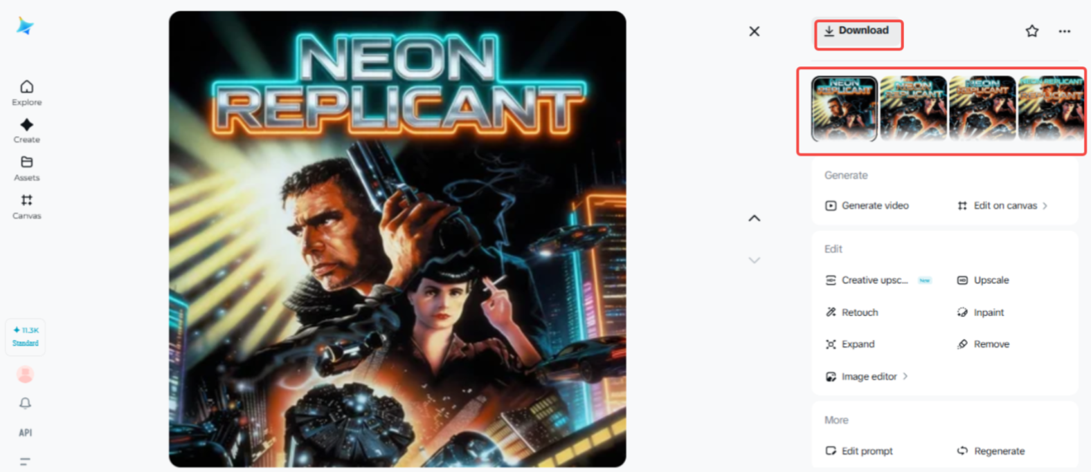 Download the movie poster with font in Dreamina