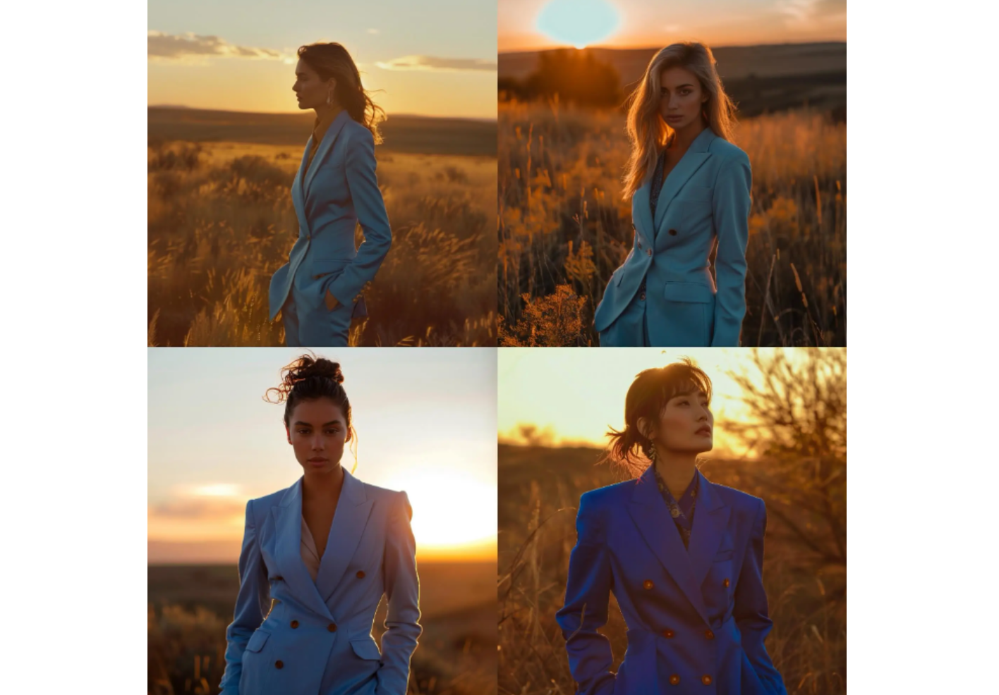 A woman with golden hour lighting