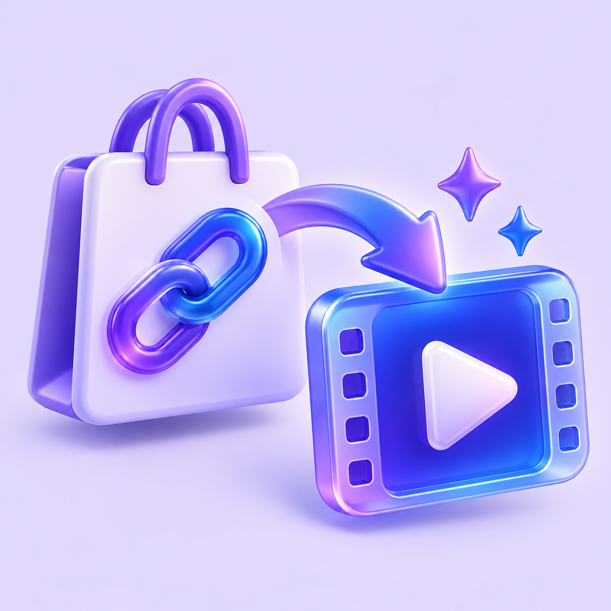 Original icon for product links to AI videos
