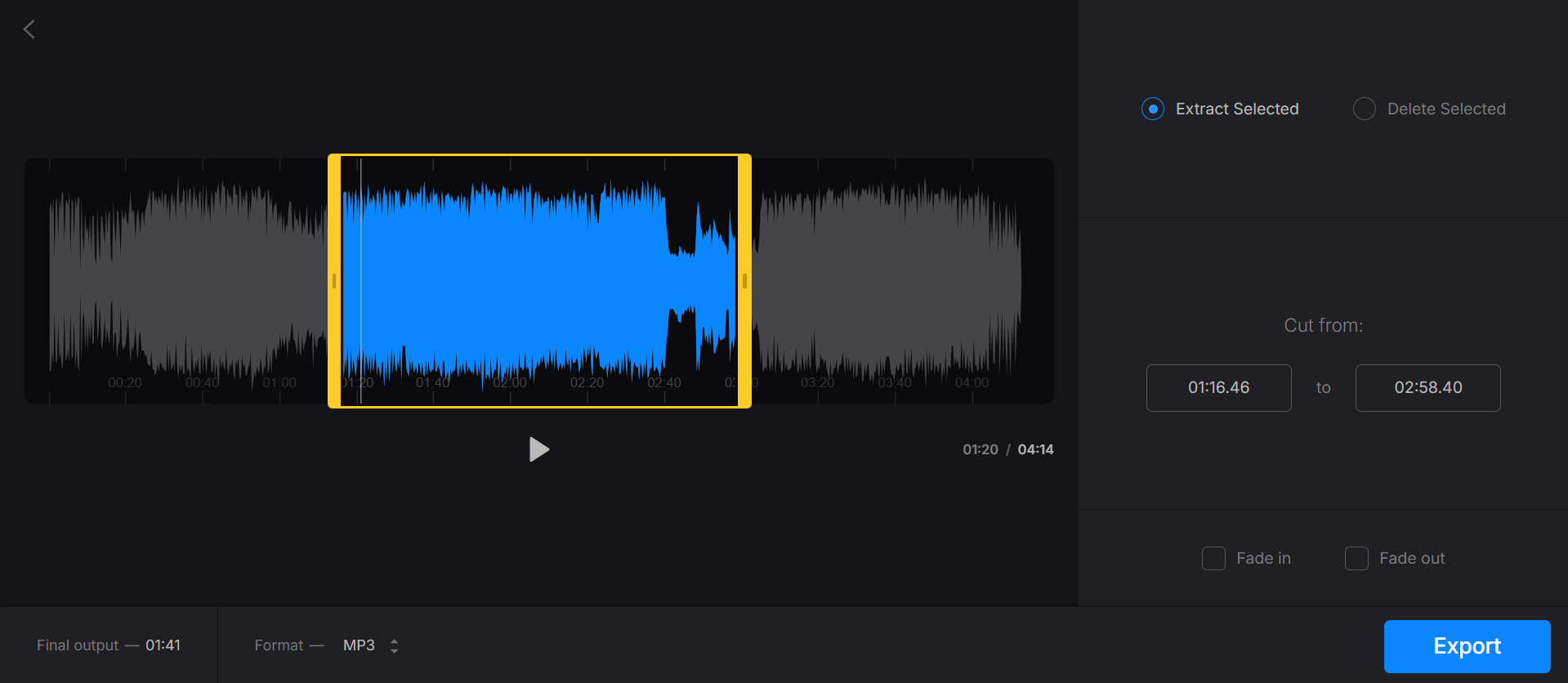 Clideo - free audio file clipper