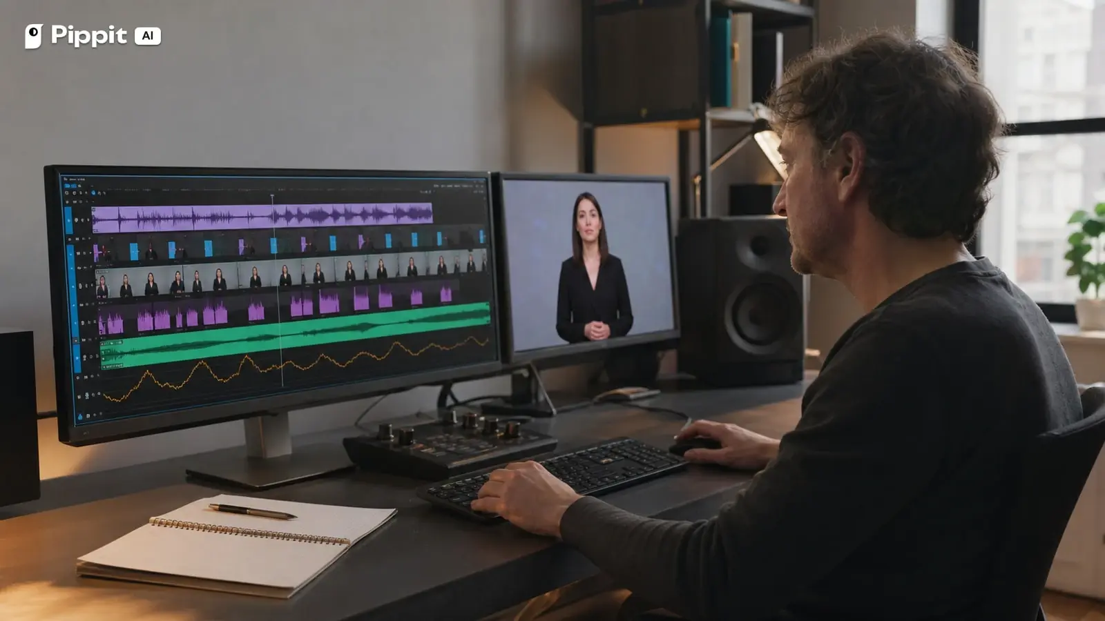 A real editor reviews four timing lanes for meaning, mouth movement, captions, and attention.