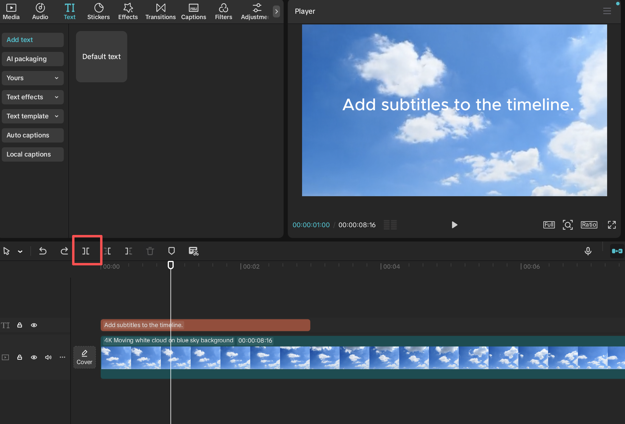 Masukkan subtitle pada versi desktop