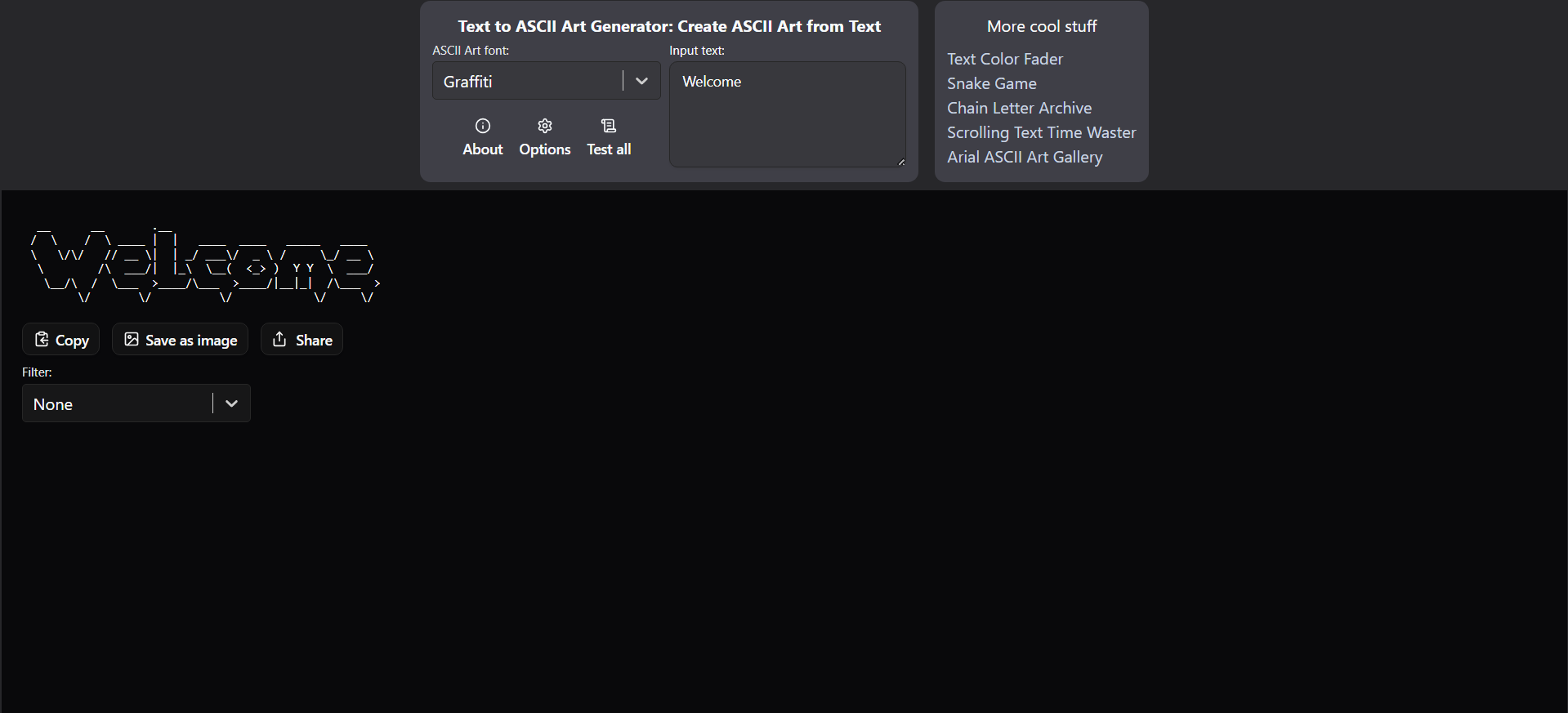 Patorjk.com interface