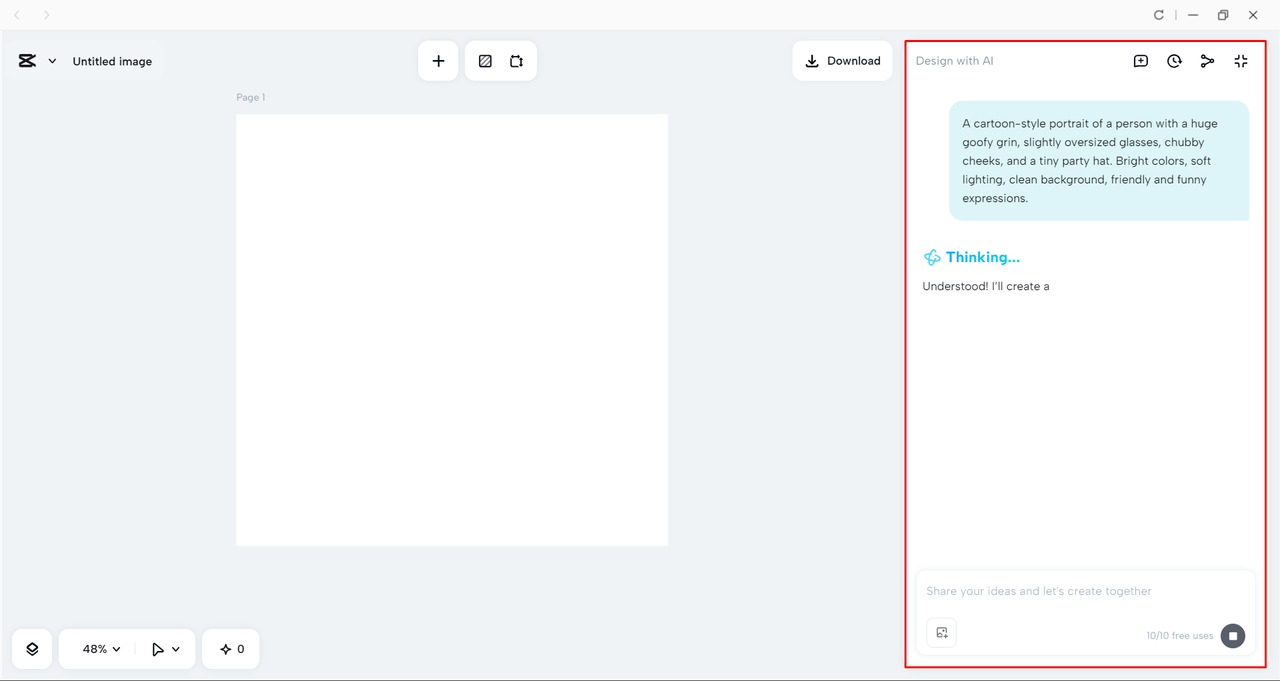 Generating a funny Facebook profile image with the CapCut desktop video editor 