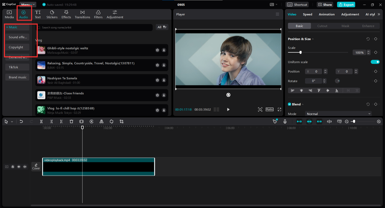 Create karaoke videos on PC using CapCut