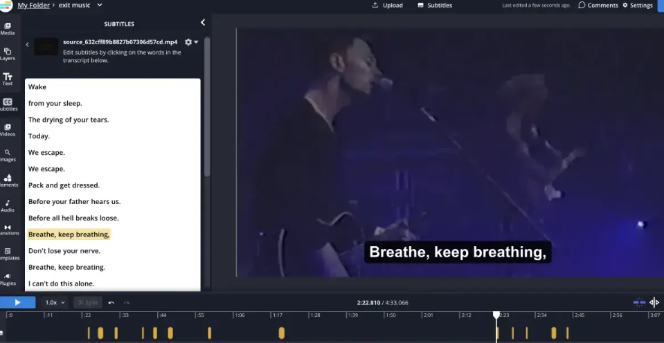 Create a professional lyric video with Kapwing