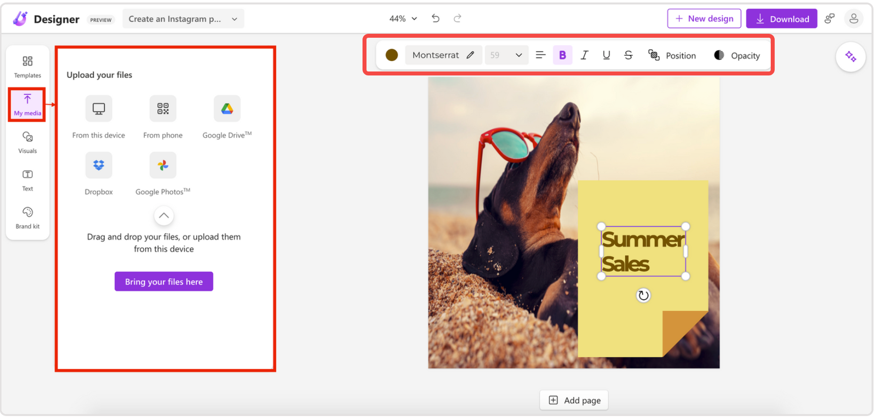Gerando uma imagem com o gerador de imagens AI do Microsoft Designer