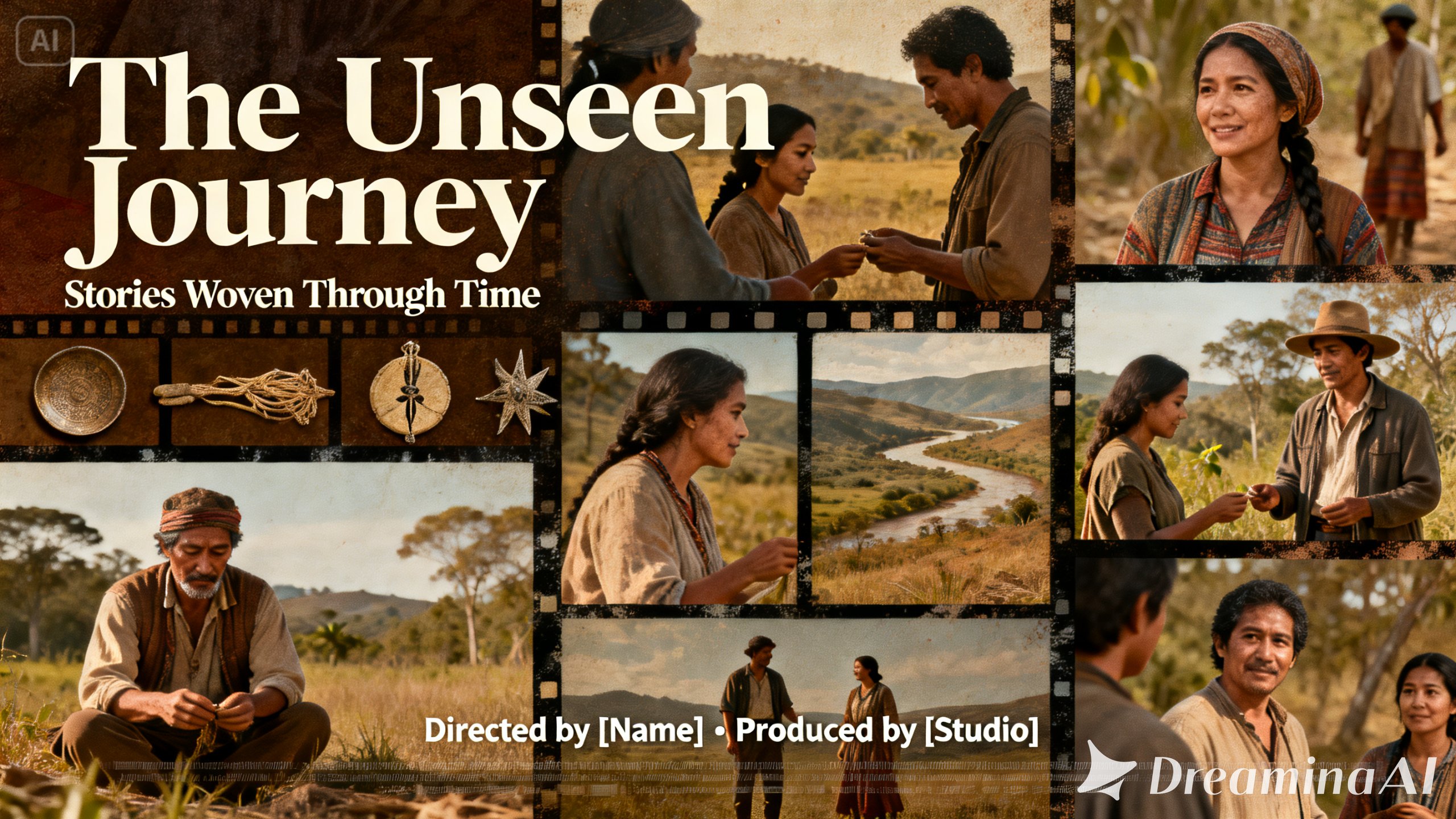 Documentary poster as a collage of images to make a dynamic and engaging visual narrative.