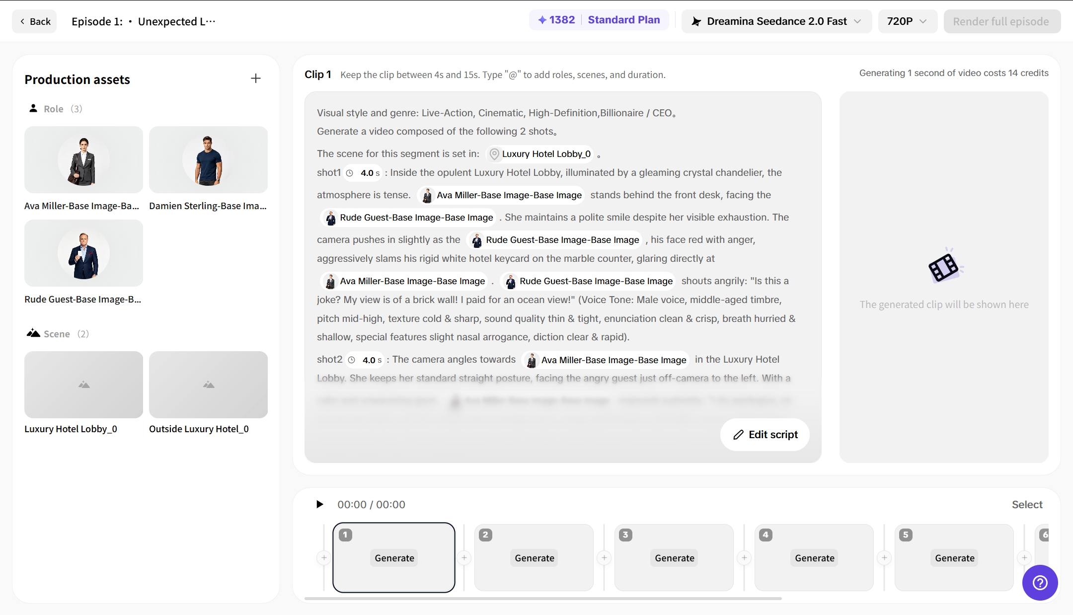 Generate video clips from each episode