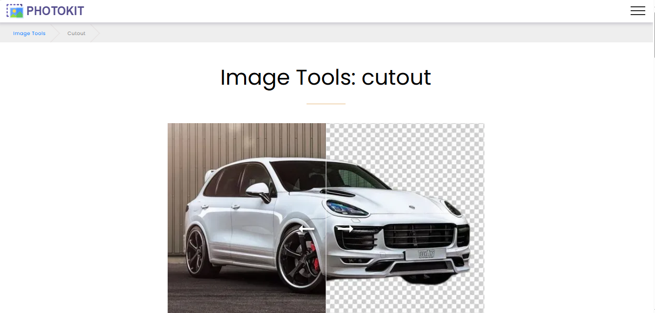 Photokit photo cut out tool interface