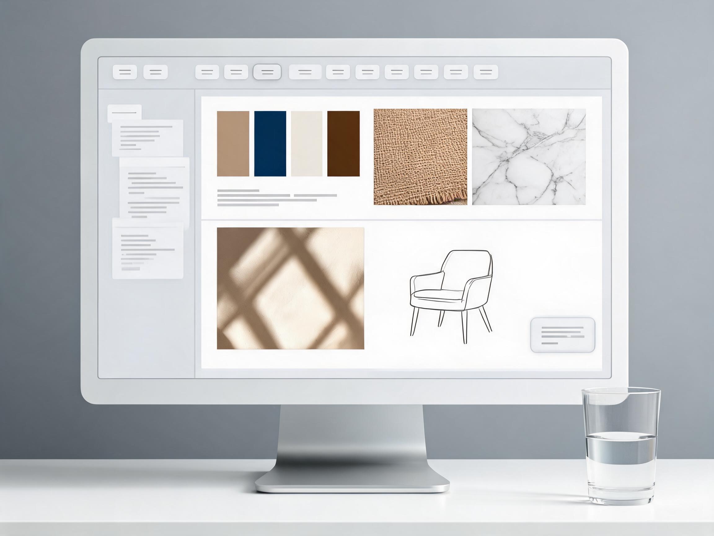 Color texture lighting mood board