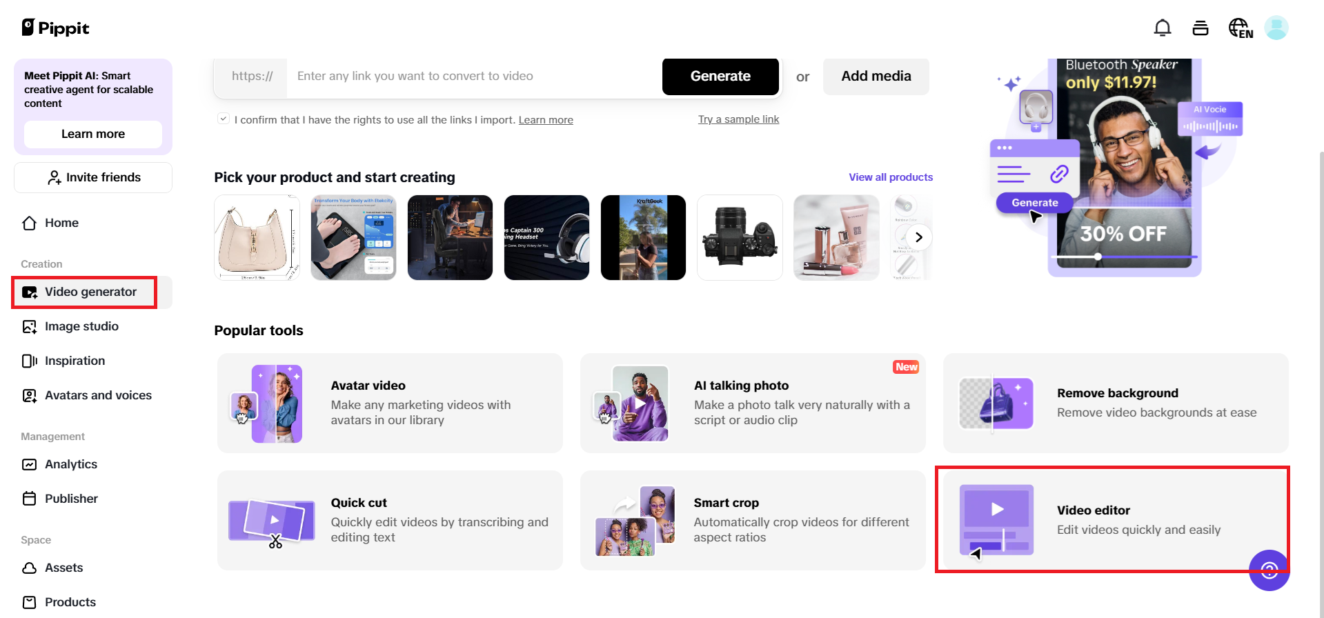 Abrir el editor de videos