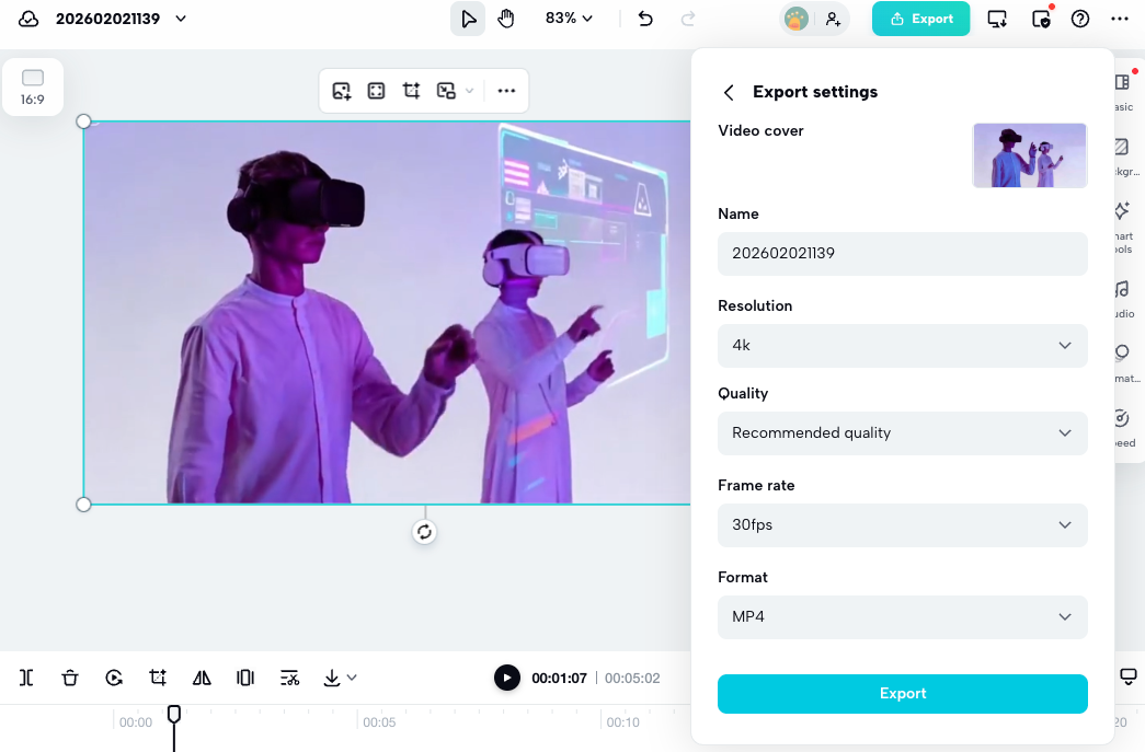 Export and Share