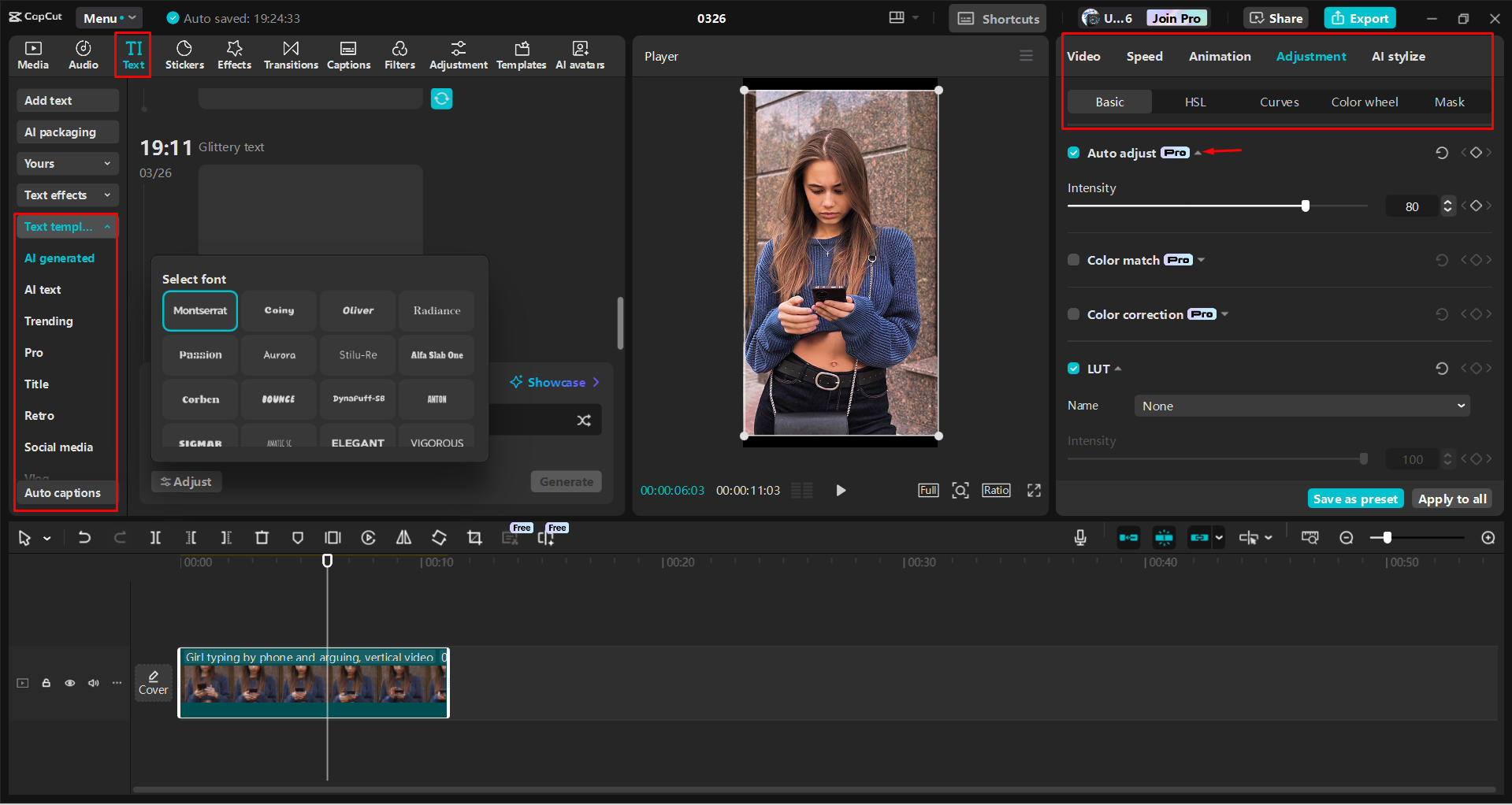 Editing a promotional reel in the CapCut desktop video editor