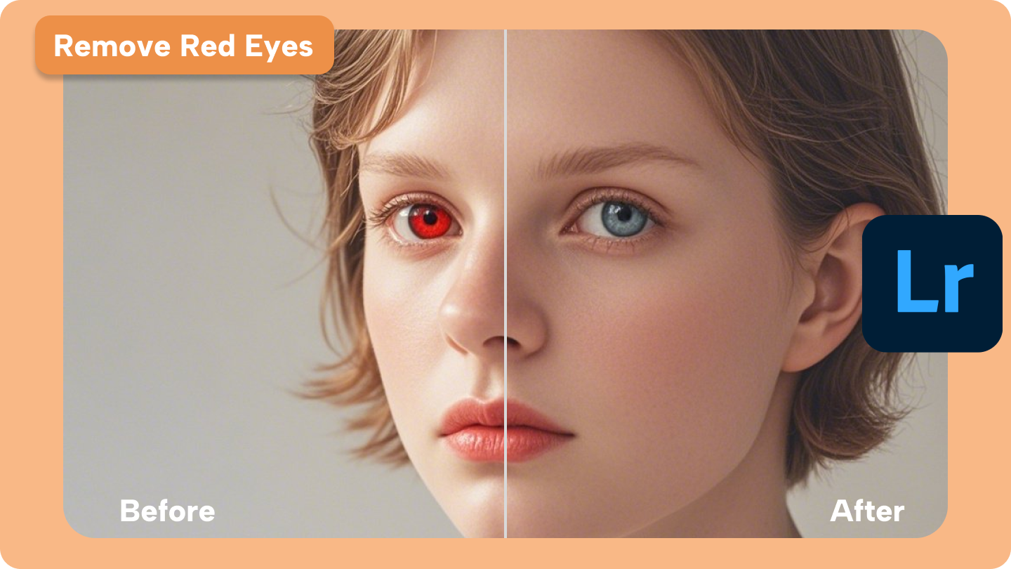 usunąć czerwone oczy lightroom mobile