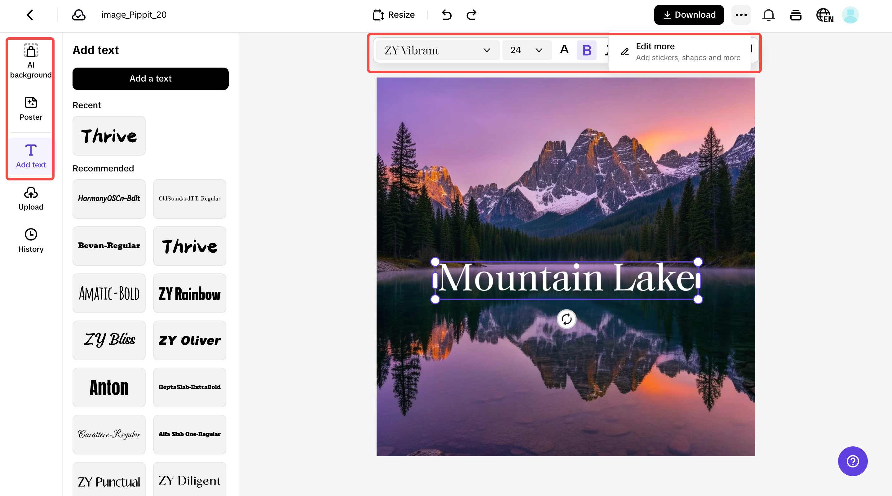 Customize your image