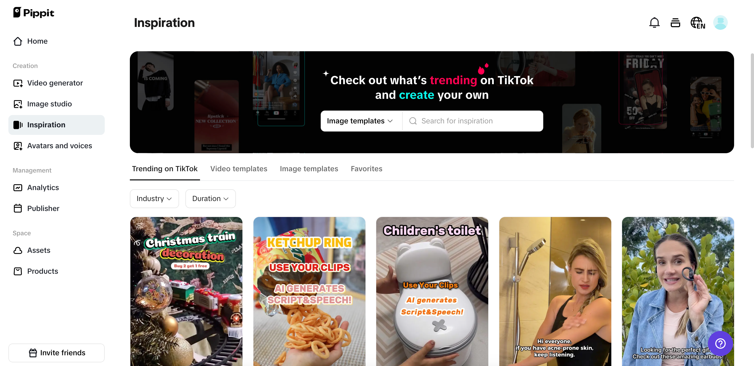 Navegue pelo Inspiration para começar