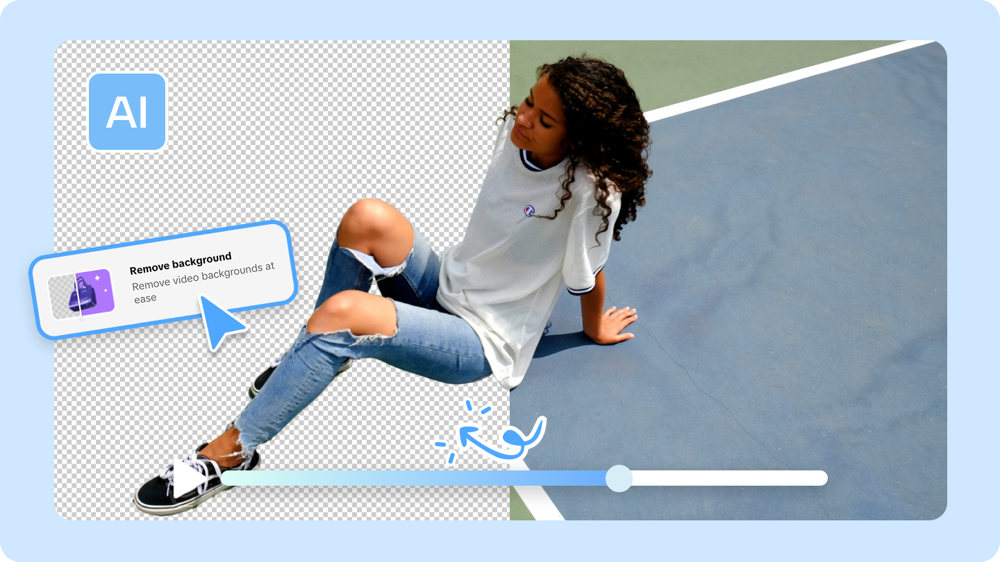 Pippit's Image Studio interface showing the AI Background feature in action