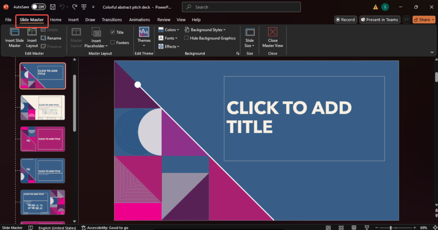 Použít předlohu snímku
