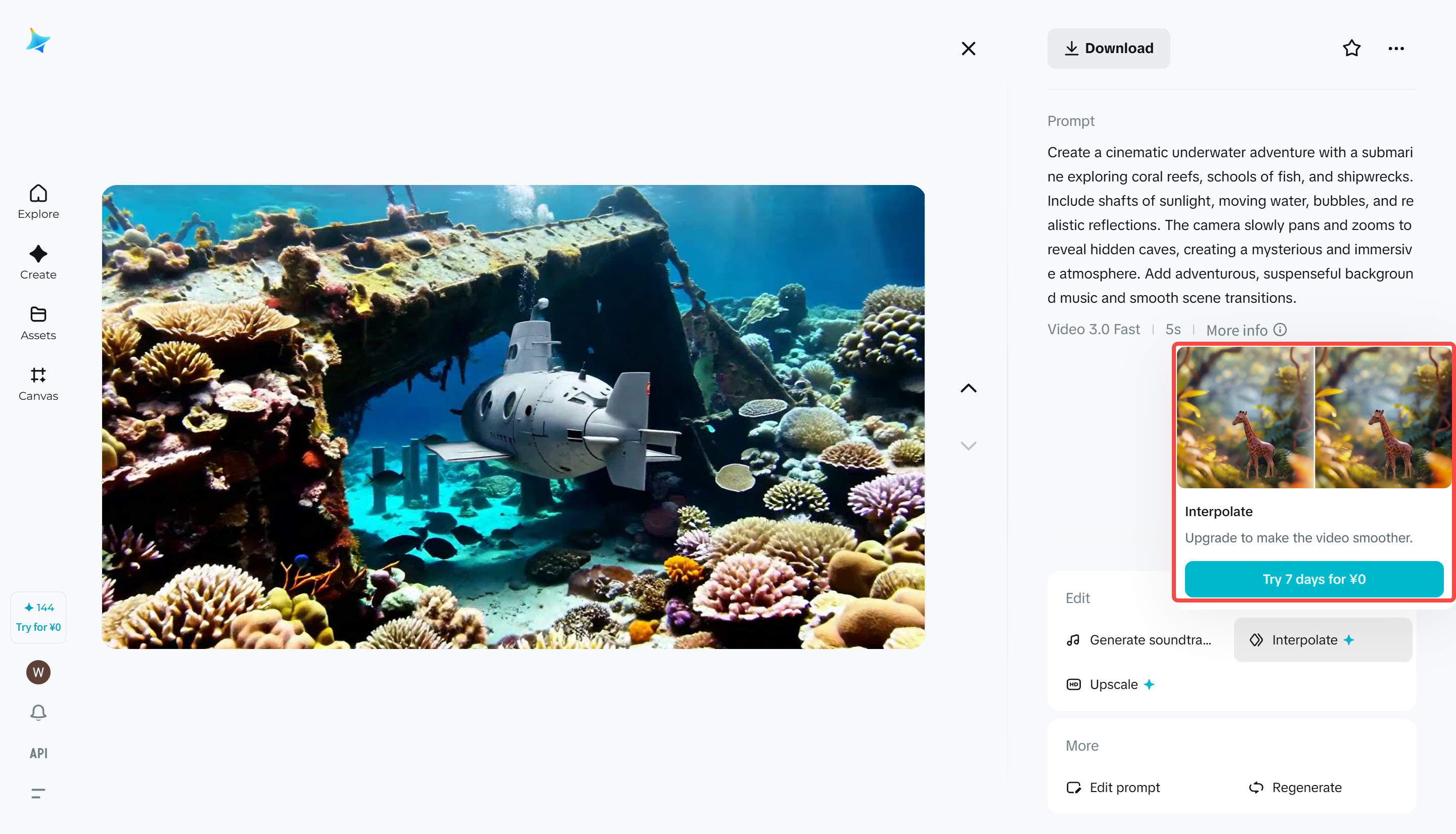 Interpolasi bingkai video dengan Seedance 2.0 Pro