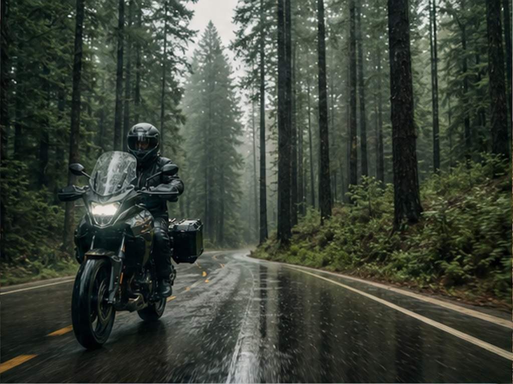 Motor Road Outdoor Poster AI Prompt prompt Beispiel 2 - Forest touring road