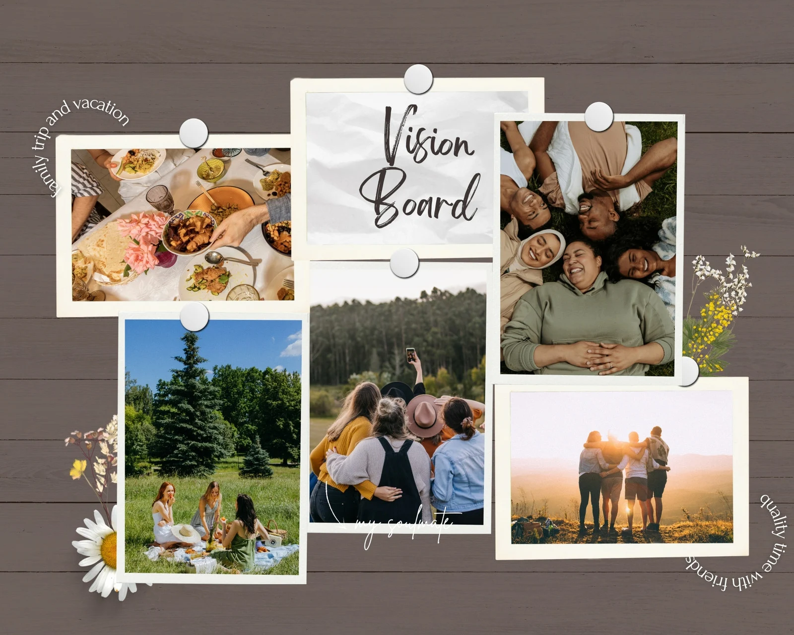 Creative photo collage with multiple images in one frame