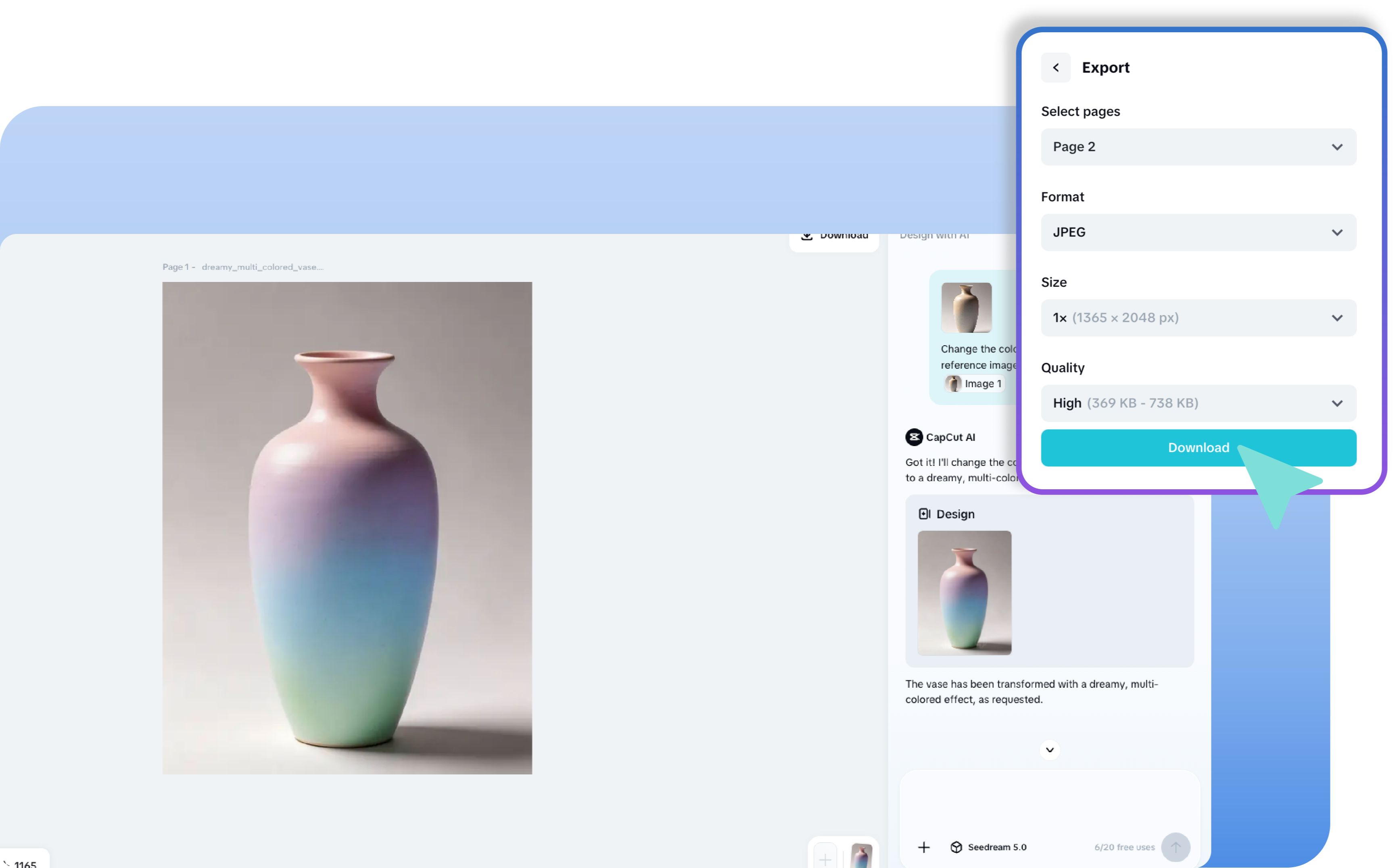 Kép szerkesztése és letöltése